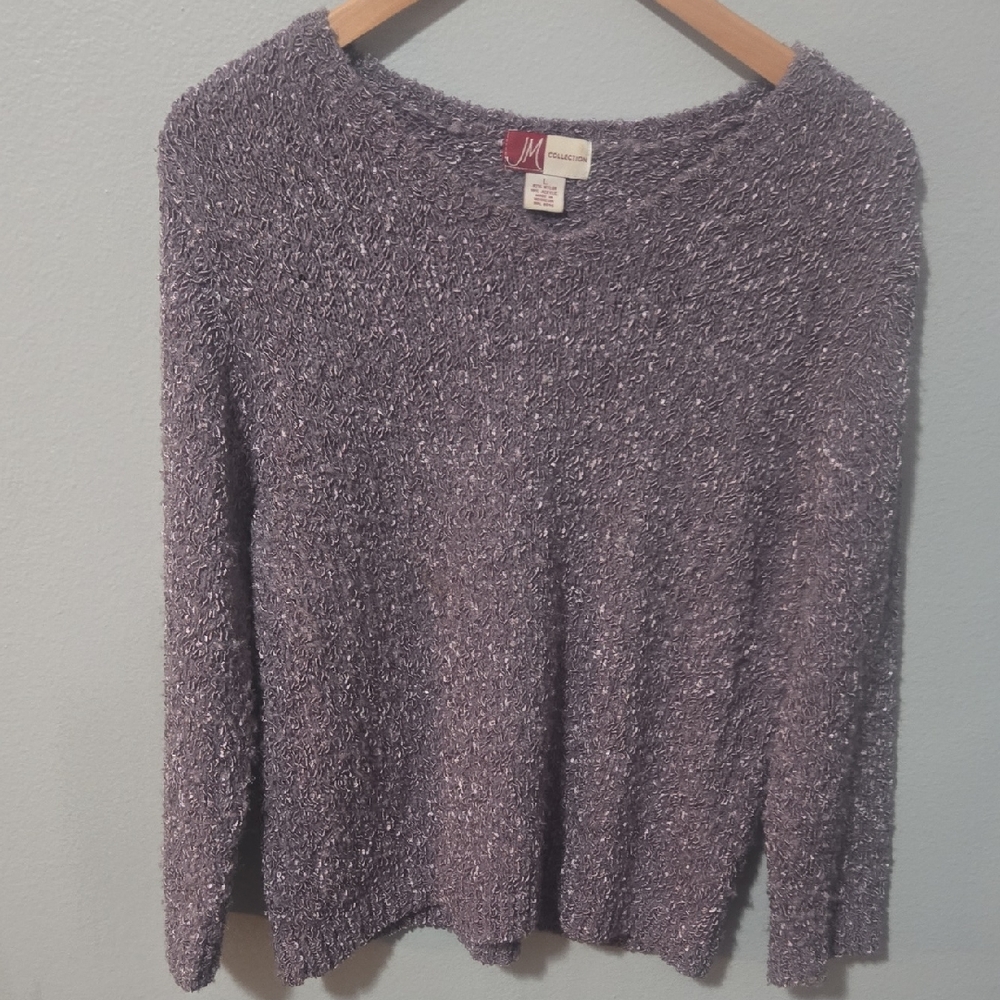 Womens JM Collection Lavender Crew Neck Sweater In Size Large